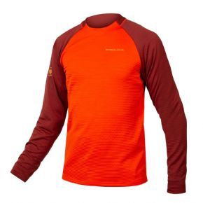 Endura Singletrack Fleece Jersey Paprika Small Only - Lightweight Trail Tech Jersey with casual appeal