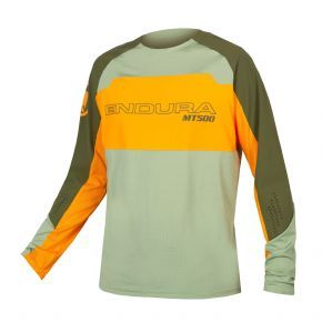 Endura Mt500 Burner Lite Long Sleeve Trail Jersey Tangerine - Lightweight Trail Tech Jersey with casual appeal
