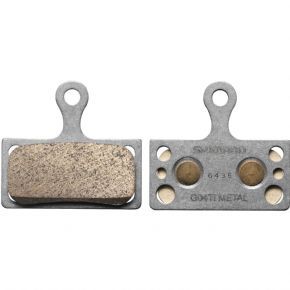 Shimano G04Ti disc brake pads and spring titanium backed - Typified by its lightweight (285g) supportive shape and pressure-relief channel
